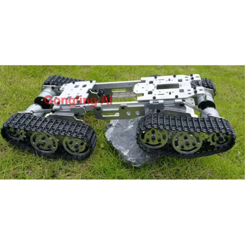 Composants du kit de tank robot RC 1/16, châssis et pièces détachées pour projet DIY.