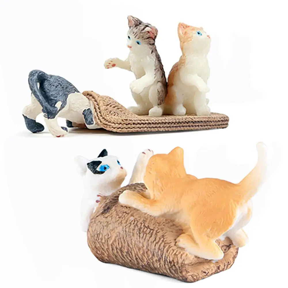 

Science & Nature Fairy Garden Micro Landscape Lifelike Kittens Figurines Early Learning Farm Pet Playing Cat Model