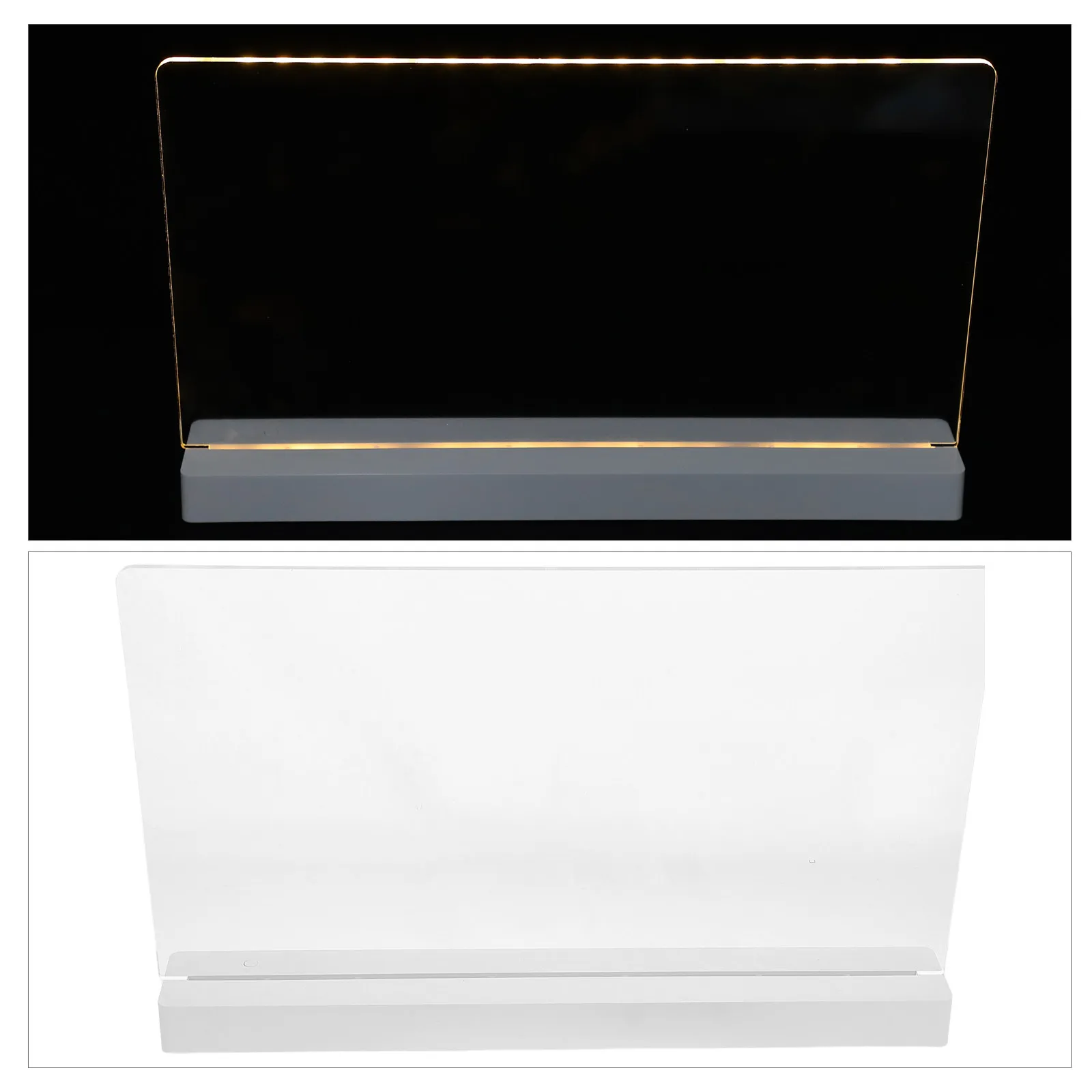 1 세트 아크릴 LED 드라이 이레이즈 보드 라이트 업 메시지 패드 바 카페 웨딩 휴일용 충전식 발광 투명 글로우