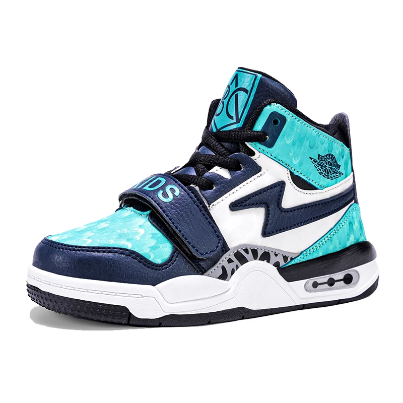 Boys' Shoes New Medium to Large Children's Anti slip Running and Sports Shoes High Top Basketball Children's Casual Fashion Shoe