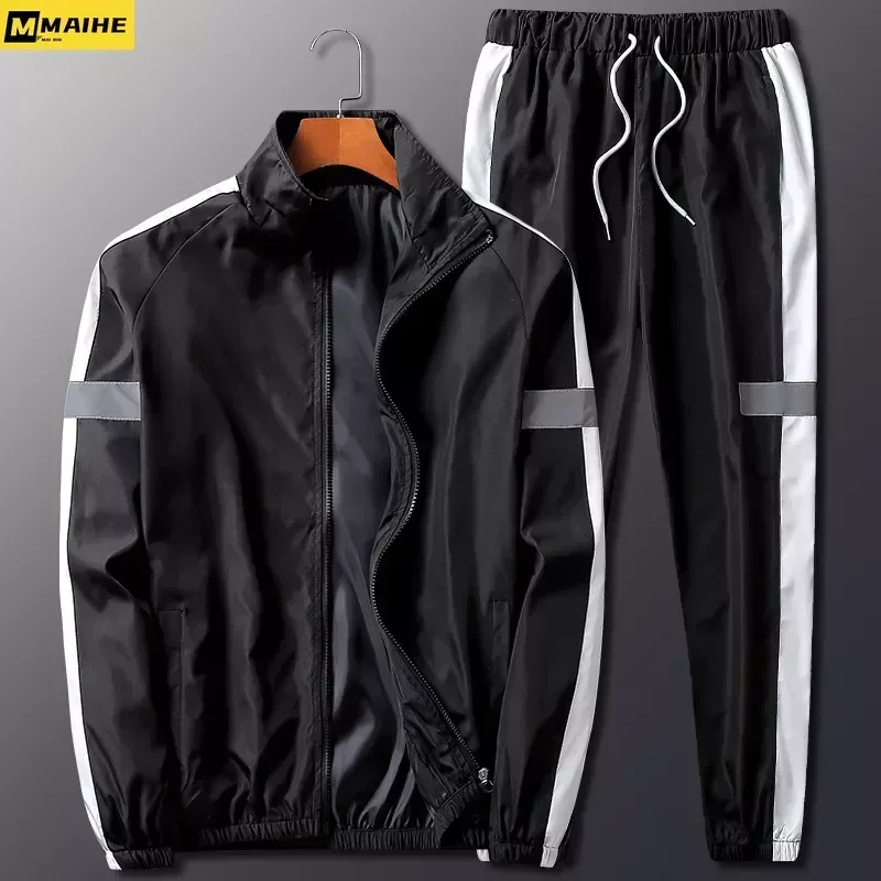 2Pcs Men Tracksuit Hoodie Tops Joggers Pants Tracksuit Set Male Running Jogging Sportswear Hooded Pants Mens Sweat Suit 2024 2