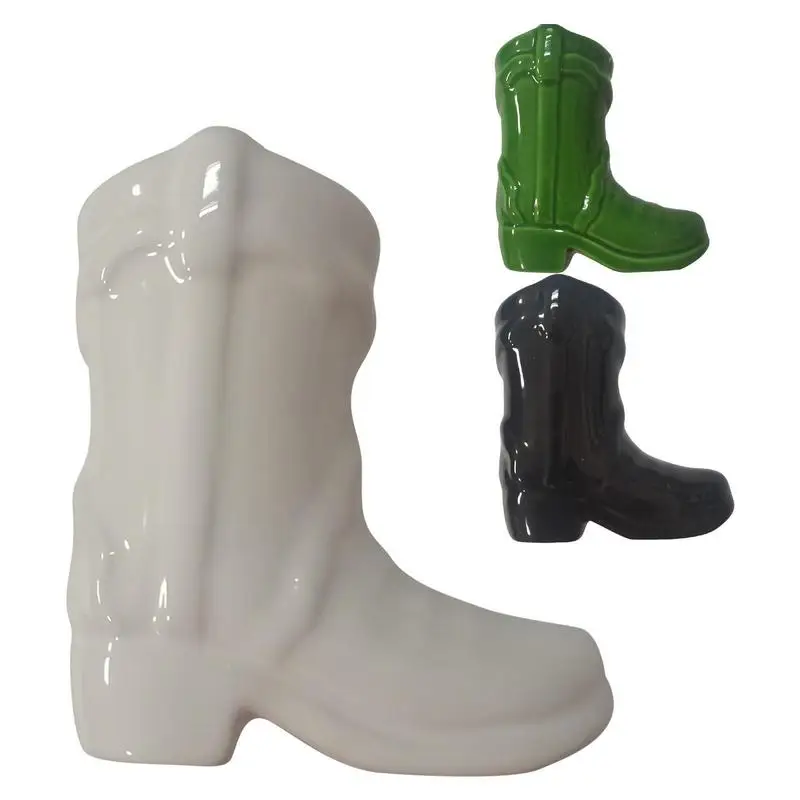

Boot Shape Ceramic Match Jar Match Stick Holder With Bottom Igniter Candle Stand For Home Fireplace Kitchen Decorations