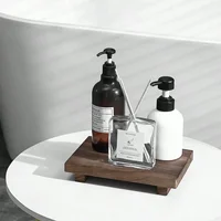 1/2pc Retro Wooden Bathroom Tray Vanity Hands Soap Scented Candle Storage Holder Kitchen Seasoning Tray For Bath Home Decoration 2
