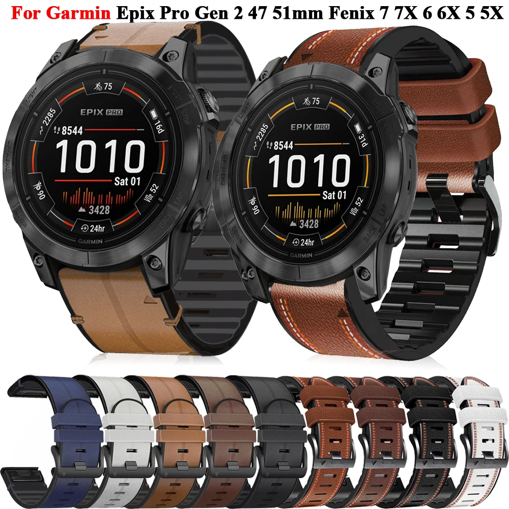 Enhanced Quickfit Leather-Silicone Watch Strap Bracelet