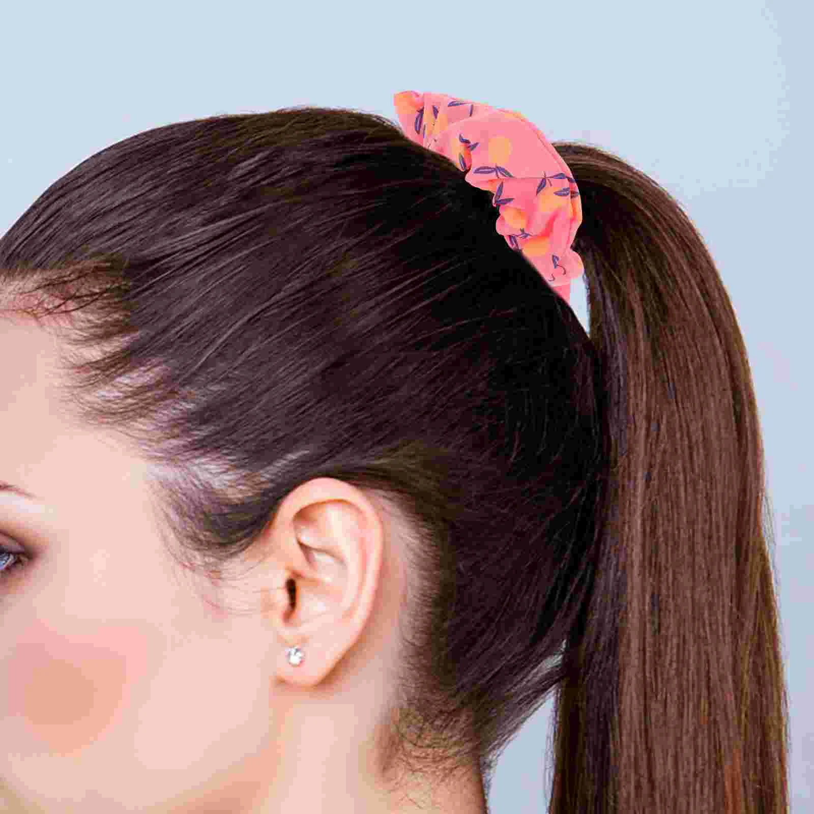 

16 шт., эластичные резинки для волос с фруктовым узором, женские резинки для девочек, аксессуары для детей