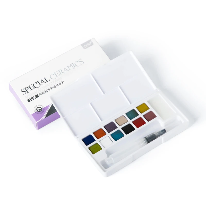 

Ceramic Painting Pigment Solid Watercolor Box High Temperature 1150--1320 Degrees Celsius Underglaze Pottery Tool Pigment
