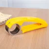Banana Slicer Curved Handle Stainless Steel Blade Kitchen Knife for Cutting Fruits Vegetables Sausage Cutting Machine Chopper 4