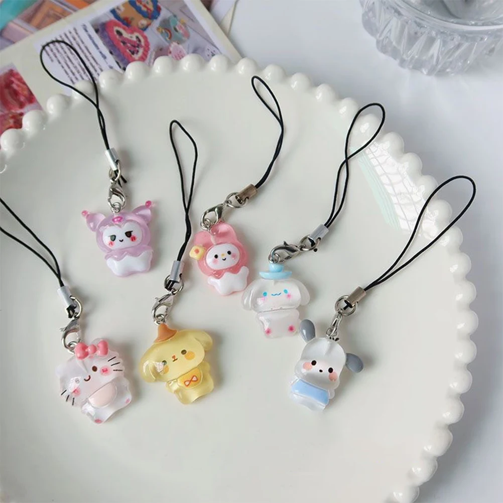 

Милый Sanrio Kuromi Lanyard My Melody Cinnamoroll Студенческая красота iPhone чехол для телефона рюкзак куклы подвеска Очаровательная игрушка Подарки для девочек