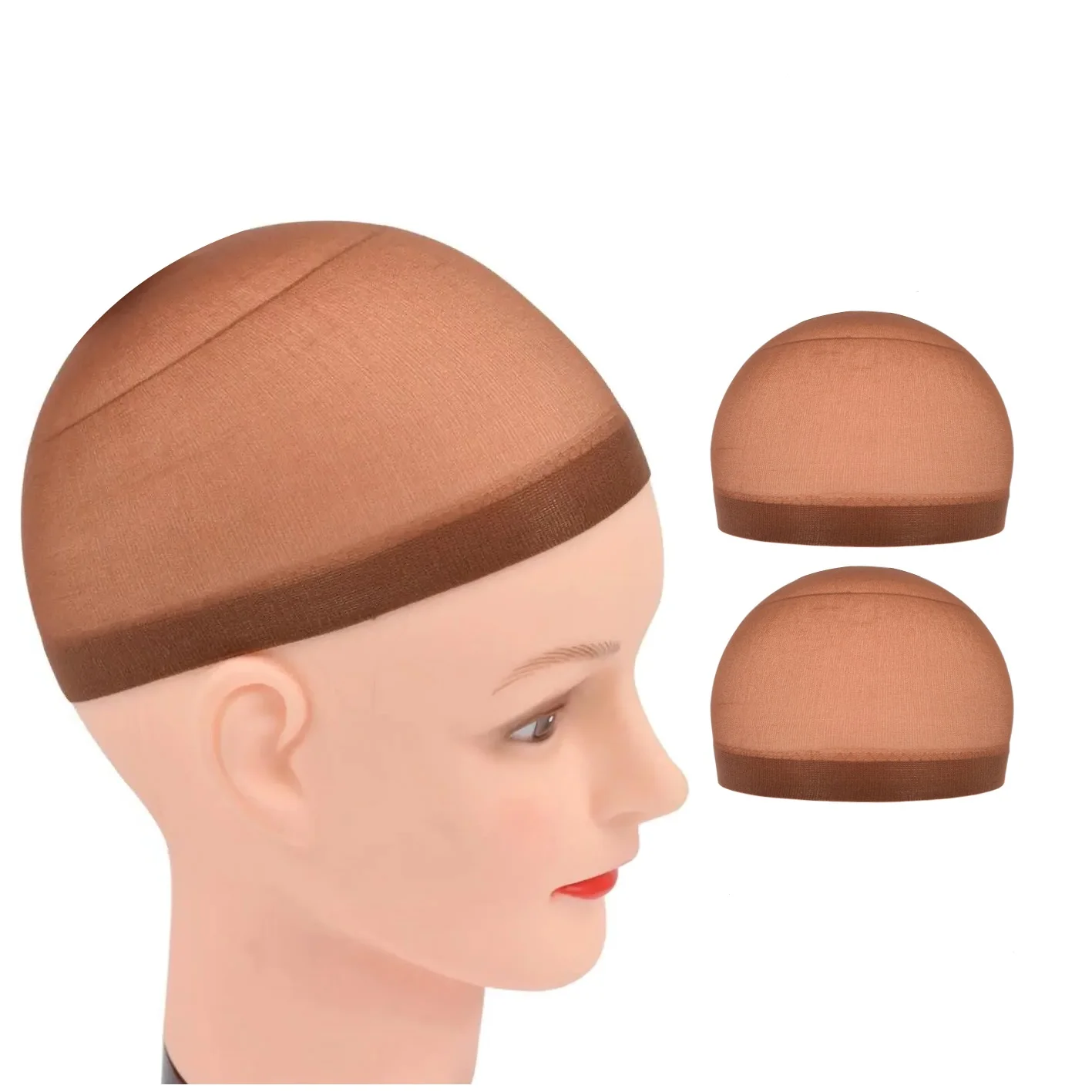 2 Pcs Stocking Wig Caps for Lace Front Wig Stretchy Hair Nets Thin and Breathable Mesh Nylon Cap