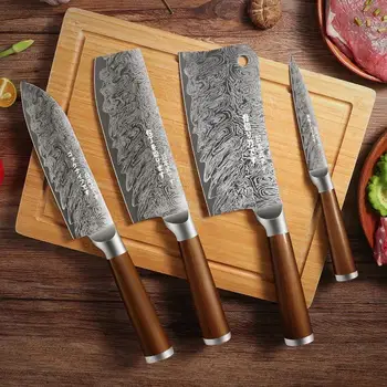Japanese Style 4-Piece Stainless Steel Kitchen Knife Set 1