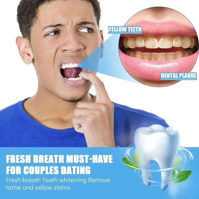 Herbal Teeth Whitening Mousse Deep Cleaning Repairing Cigarette Stains Yellow Tones Removal Plaque Teeth White Fresh Breath