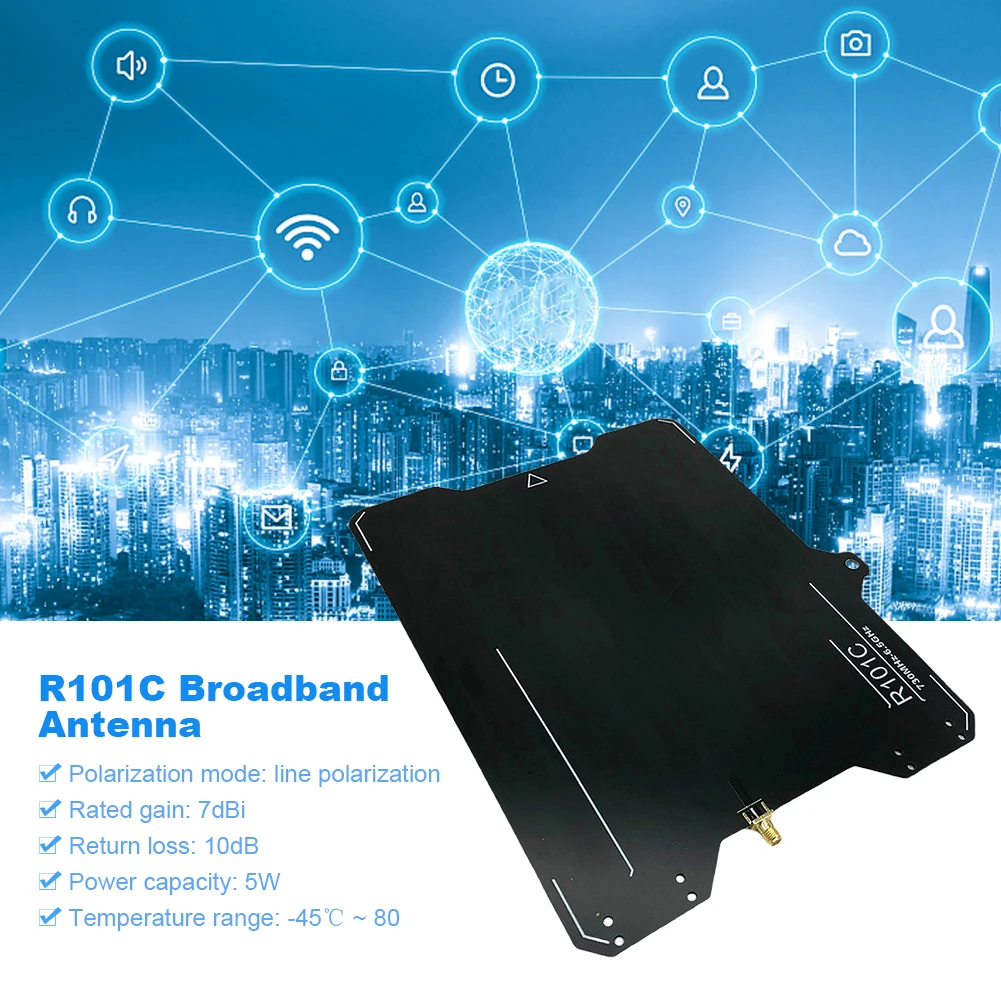 R101C 고이득 Ads-b 안테나 블랙 Ads-b UWB 광대역 지향성 안테나 730MHz-6.5GHz 무선 신호 송수신용
