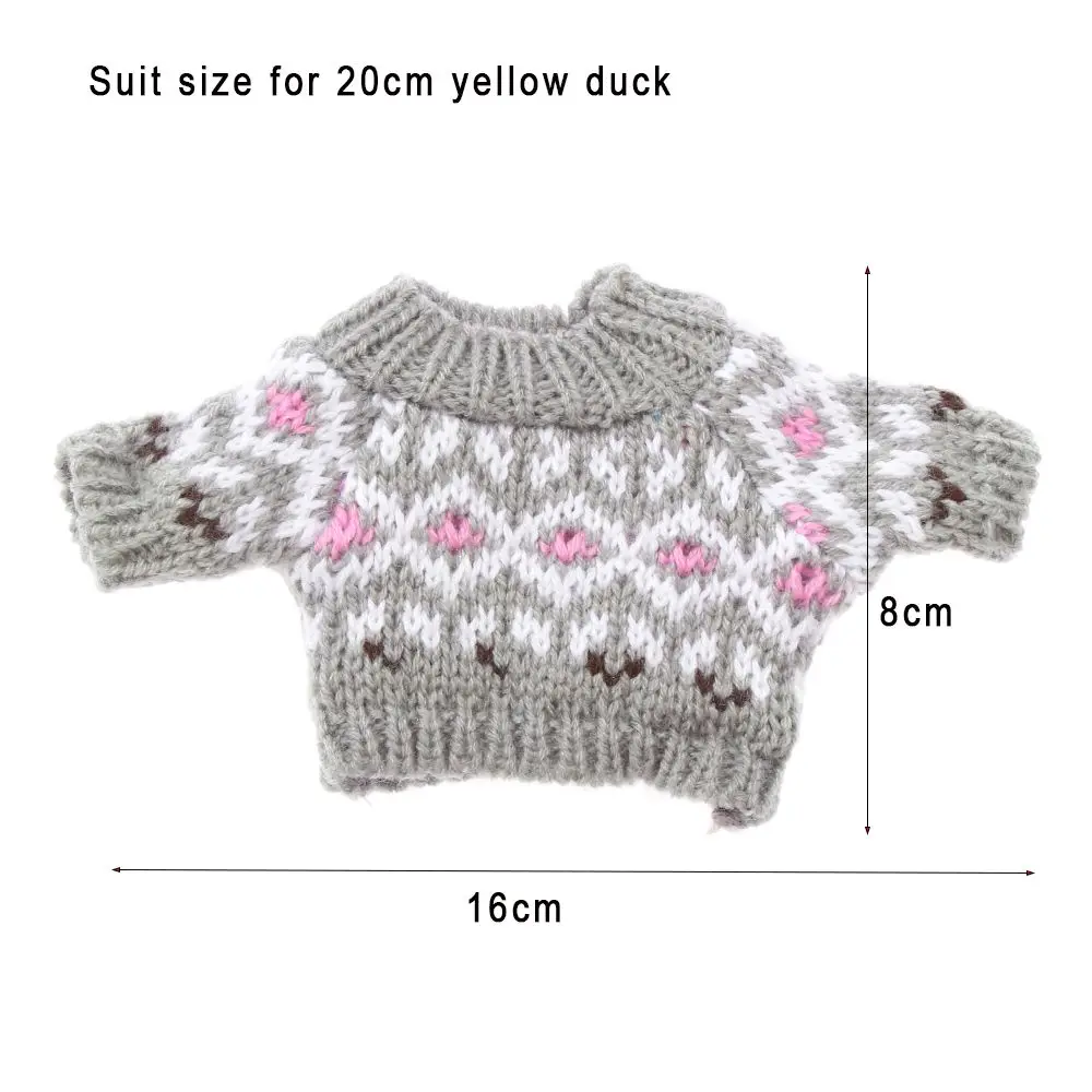 20cm Soft Animal Dolls Clothes Mini Yellow Duck Plush Toy Clothes Cute Plush Dolls Sweater Kids Toy Gifts