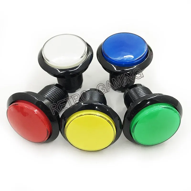 1pcs 45mm illuminate push button with LED and microswitch middle size for game machine 5 colors for option