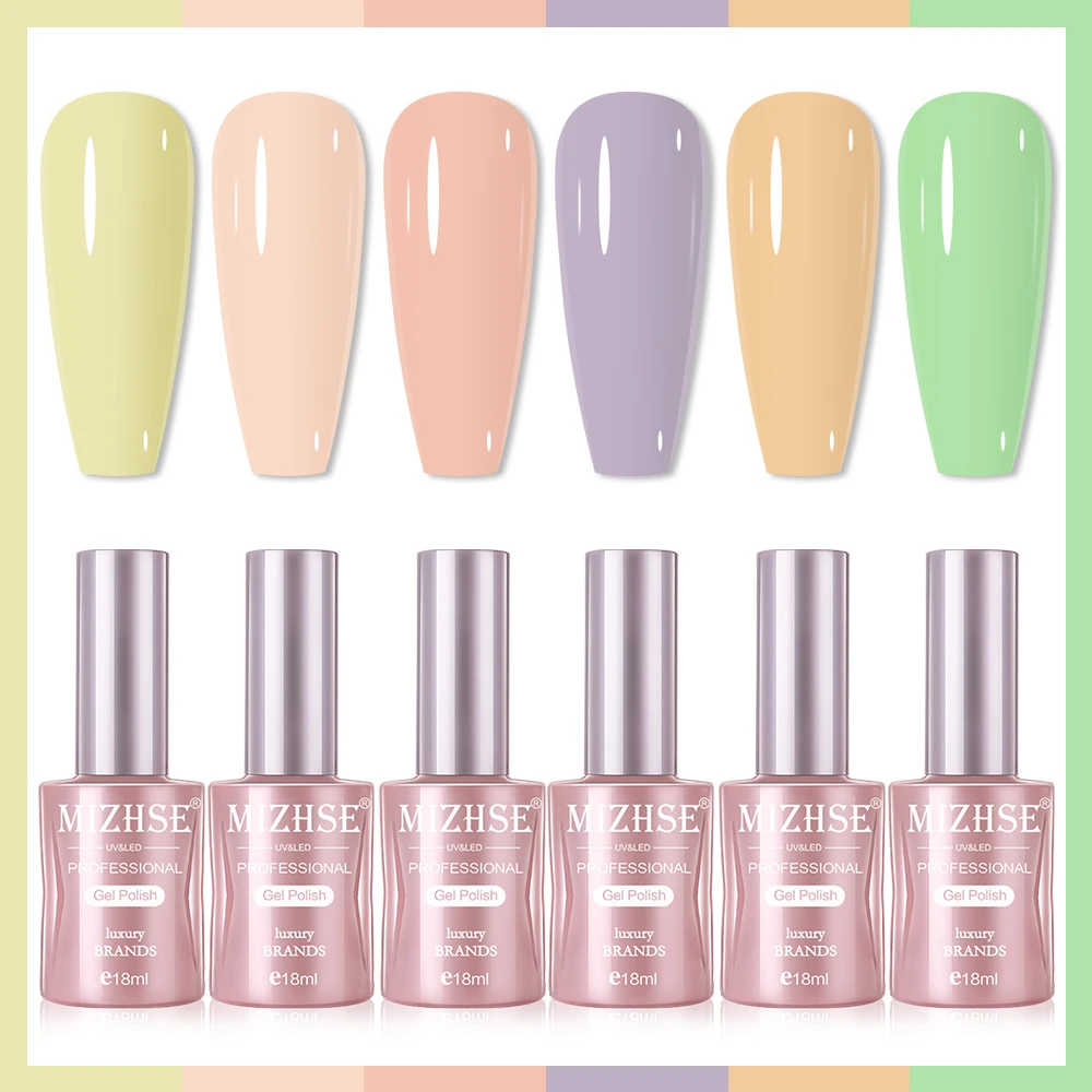 Mizhse 6pcs Gel Nail Polish Set 68 Colors Uv/led Gel Polish Nail Art Design  Hot Sale Varnish Gellak Lacquer Resin Color Primer - Nail Gel - AliExpress