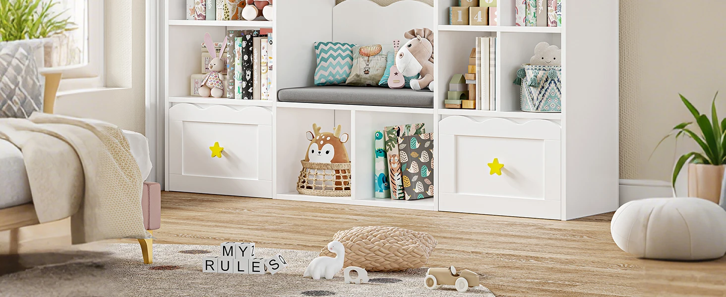 kids bookshelf white