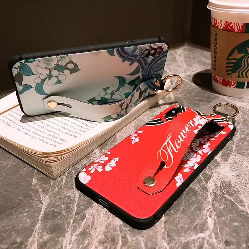 Elegant Cheongsam Phone Case with Wrist Strap Cover