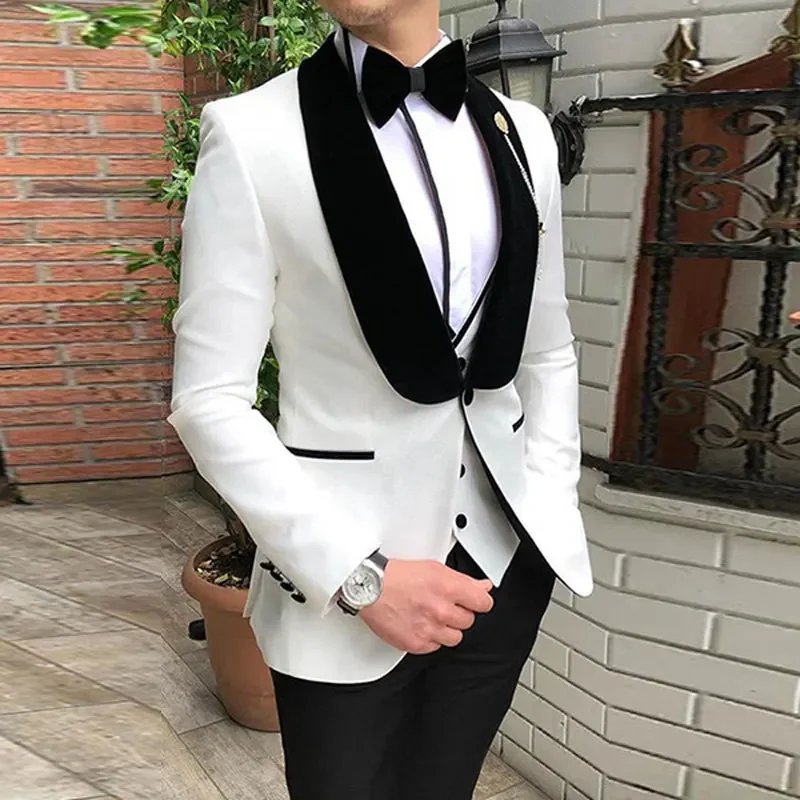 Royal Blue Men Suits Slim Fit 3 Piece Double Breasted Suit Men Wedding Prom Party Business(Blazer+Vest+Pants) Suits for Men