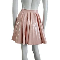 Plus Size Sweet Girl A-Line Goth Skirts Casual PVC Bottoms High Waist Faux Latex Slim Fit Mini Skirt Women Solid Sexy Club Skirt - Image 2