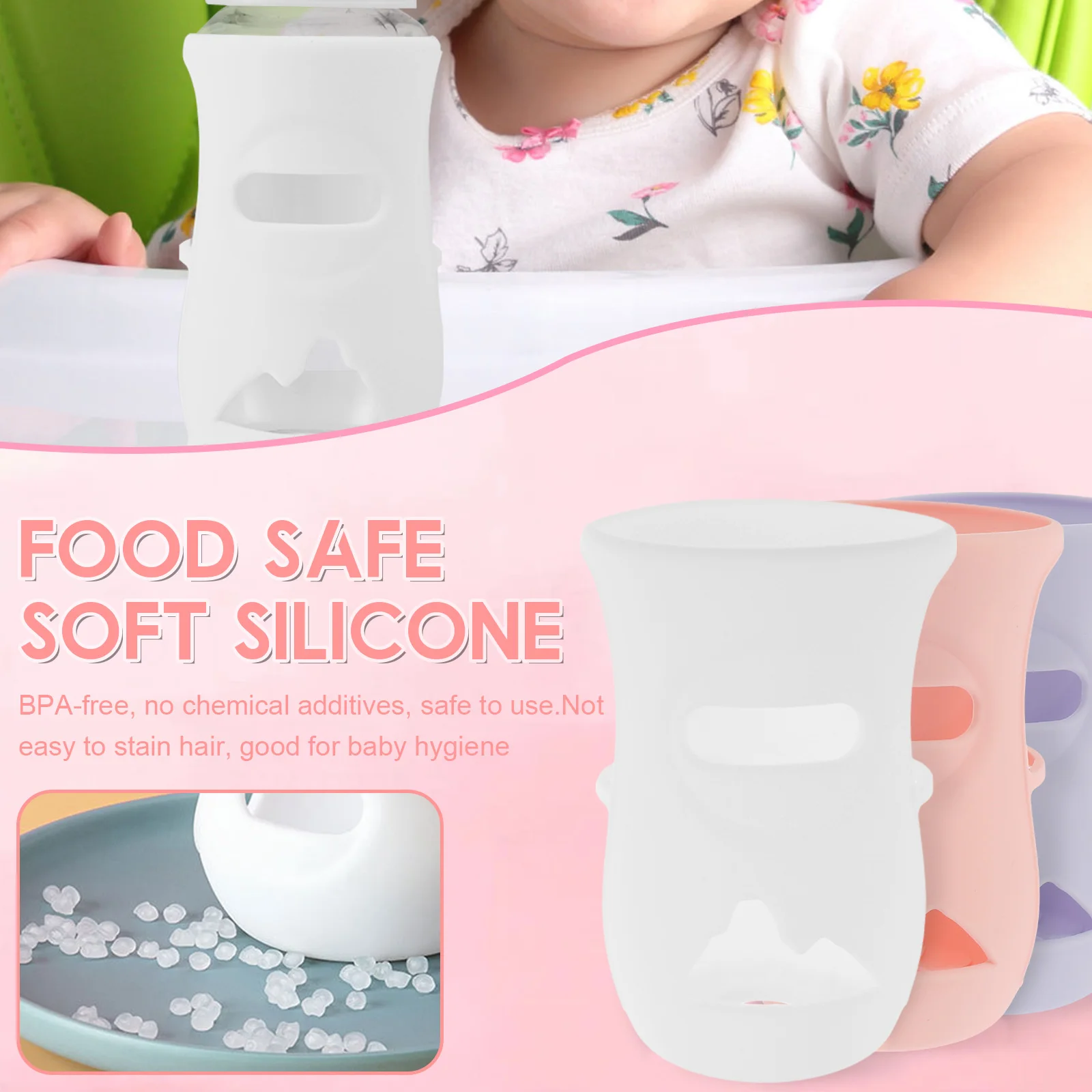 Silicone Sleeves Silicone Baby Bottle Cover Insulated Glass Bottle Compatible  AVENT Glass Natural Baby Bottle 4/8Oz 2