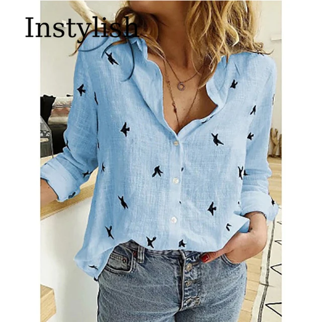 Women’s Elegant Cotton Linen Shirt – Loose Long Sleeve Blouse - Image 5