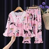 Miniso Kuromi Cinnamoroll Autumn Children's Pajamas Set Anime My Melody Long Sleeved Sleepwear Set Little Girl Home Clothing 3