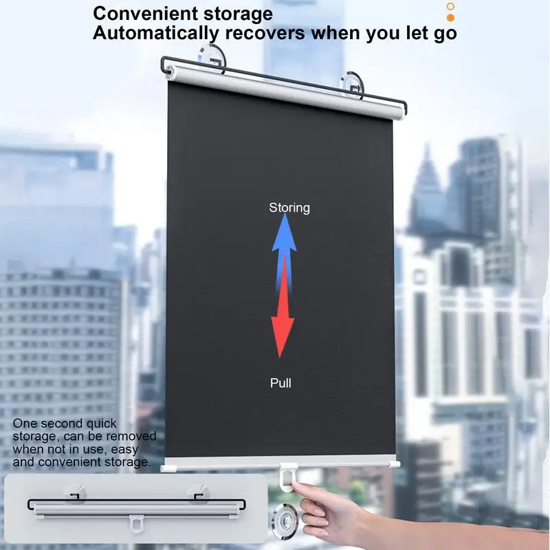 Car Roller Blinds Sun Shade Windshield Suction Cup Roller Blind Summer Retractable Sunshade Household Blackout Sunscreen Curtain windshield sunshade,car sunshade,windshield sun shade