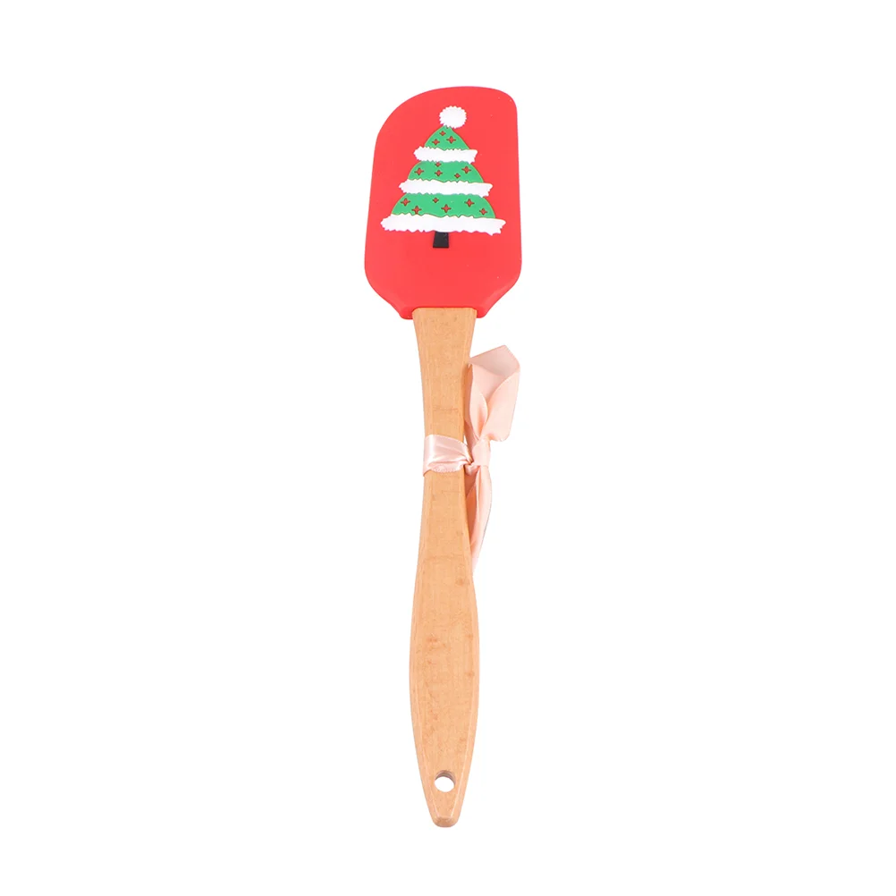 

3pcs Silicone Butter Scraper Butter Spatula Christmas Silicone Spatula Snowman Tree Santa Shaped Cake Mixing Scraper for