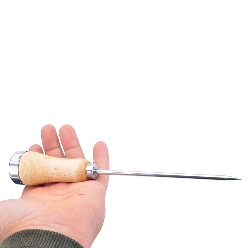 Ice Pick Ice Icing Breaker Wooden Handle Stainless Steel Pick Punch Crusher Cocktail Stick Fruit Bar Wine Tools Kitchen Tool