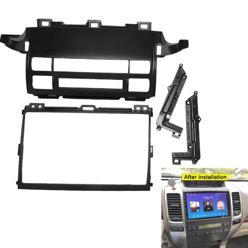 Toyota Prado 120 J120 DVD 스테레오 프레임 플레이트 어댑터 장착 대시 설치 베젤 트림 키트 용 자동차 라디오 띠