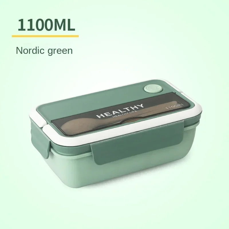 1100ML Microwave Lunch Box Chopsticks Dinnerware Food Storage Container Children Kid School Office Microwave Bento Box