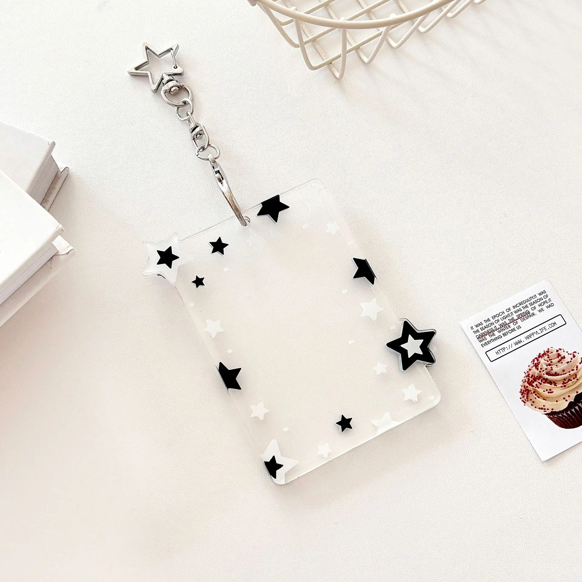 Kpop Y2k Acrylic Photocard Holder Keychain 8*10cm Credit ID Bank Card Student ID Badge Holder Girls Card Sleeves 5