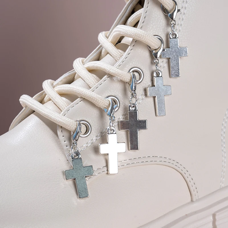 5Pcs Cross Pendant Boots Charms - Easy to Install Multi-Purpose Creative Shoe Buckles Jewelry for Women Shoes Accessories