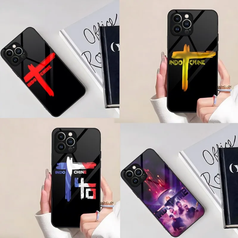 Funda De Teléfono Con Banda De Indochine, Carcasa Trasera De Cristal Para Iphone 14 Pro, 12, 11, 13 Mini, Xr, Xs, X Max, 8, 7, 6 Plus, Se 2023