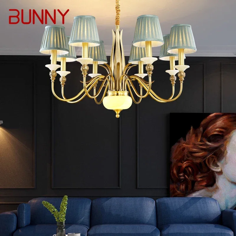 

BUNNY American Brass Pendent Lamp Luxurious Living Room Restaurant Bedroom Retro Hotel Villa Chandelier