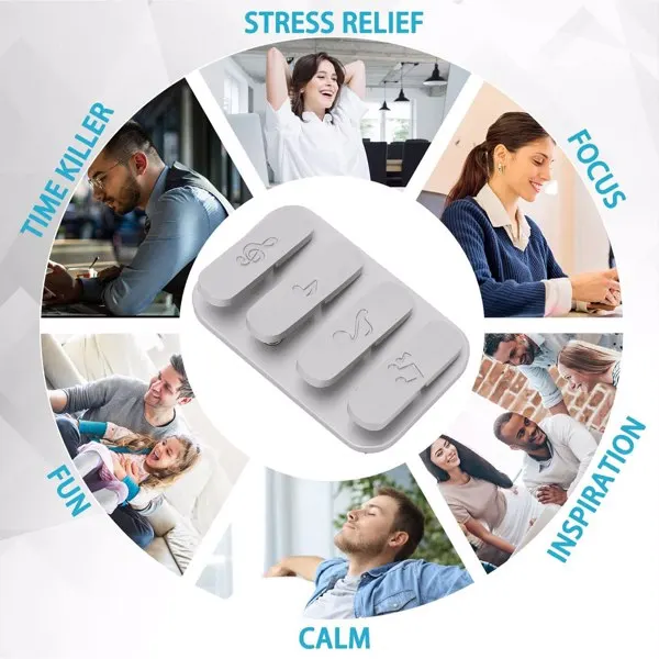 指尖玩具，合金 4/8 键钢琴键磁性指尖滑块可拆卸金属指尖玩具触觉滑块 EDC 触觉指尖玩具成人指尖玩具（银色）-15