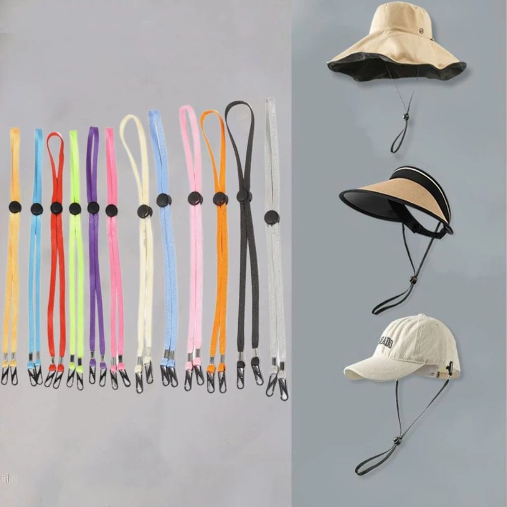 5Pcs 70cm Removable Hat Chain Strap Nylon Hat Chin Cord Windproof Strap Anti-lost Adjusting Rope Wind Rope Nylon Rope Nylon Cord Hat Strap