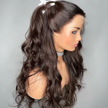 Natural 26inch Silk Top Brown Body Wave 5x5 Silk Base Jewish Human Hair Wig With Baby Hair HD Lace European Hair Preplucked