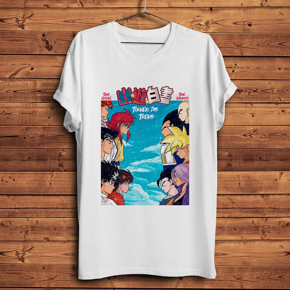 YuYu Hakusho Urameshi Yuusuke забавная аниме Футболка мужская белая с коротким рукавом