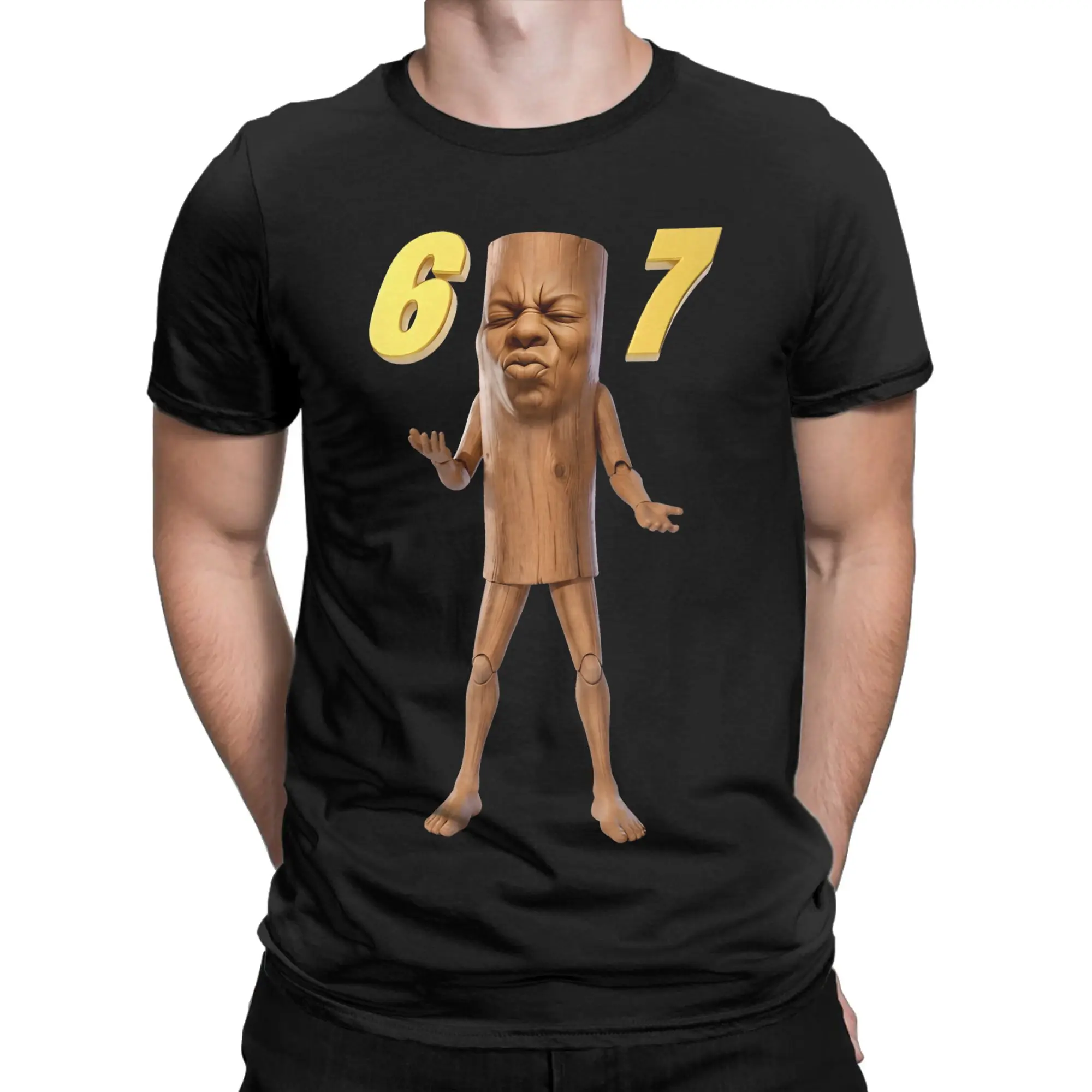Triple T 67 Meme Tung Tung Tung Sahur Speed Face T-Shirt Herren Baumwolle Kurzarm Italian Brainrot Rundhals Sommerkleidung
