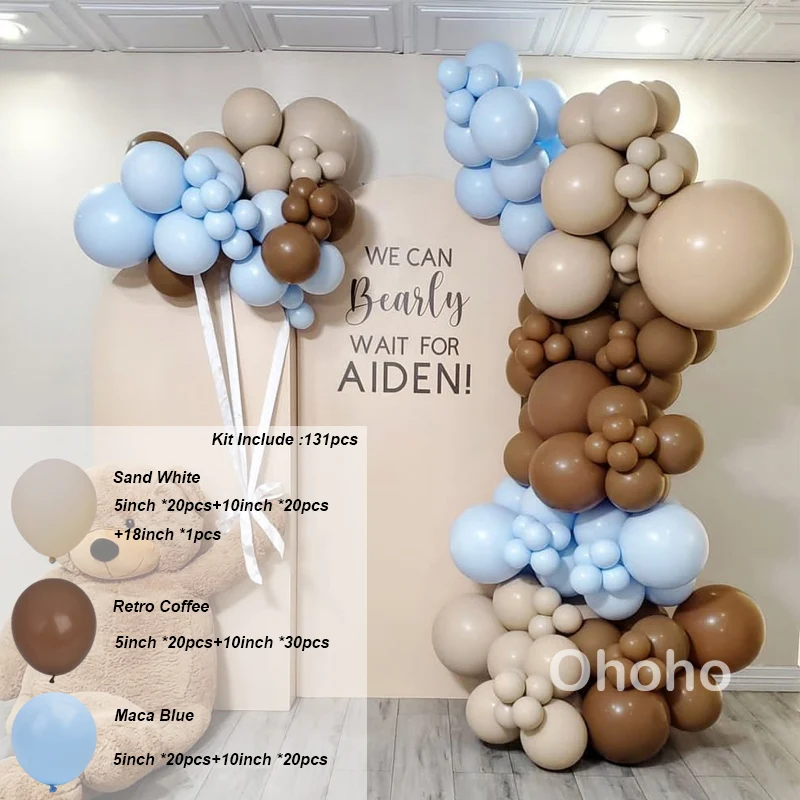 131pcs Blue Brown