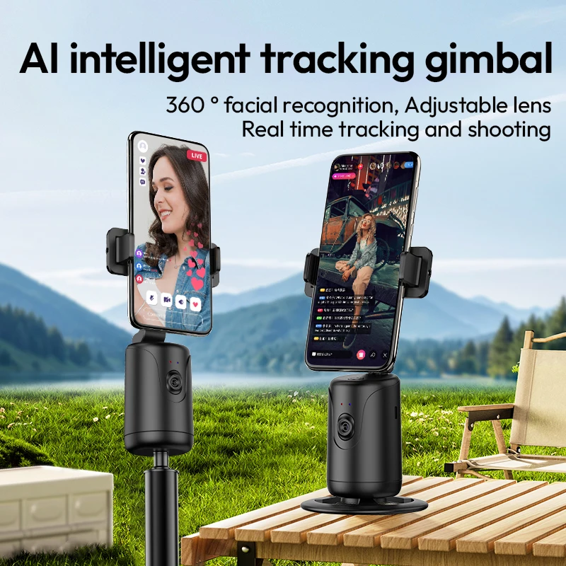 New Al Intelligentface Tracking Handheld Gimbal 360°Rotation Selfie Stick for iPhone 17 Samsung Xiaomi Record Life Phone Holder