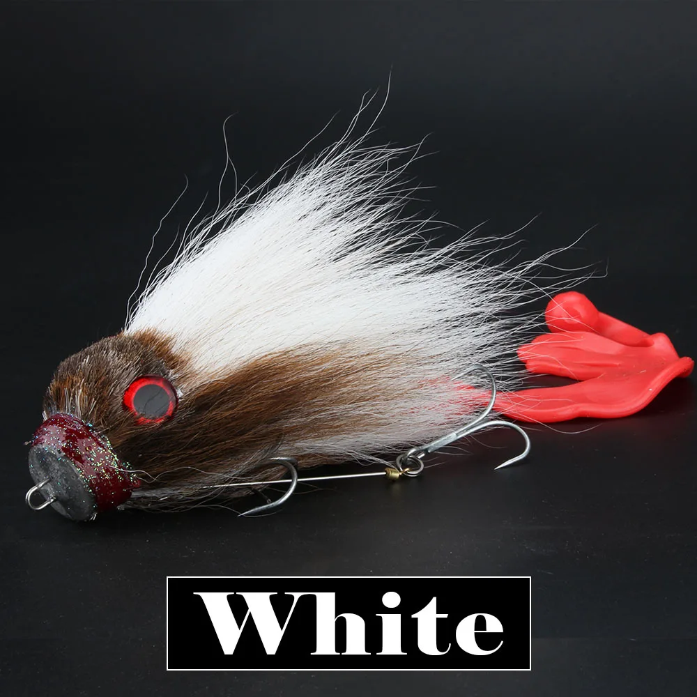 Rosewood Big Mouse Pike Bait Fishing Lure Bucktail Tail Silicone Lure Head  Soft Artificial Mouse For Pike Bass Winter Bait - AliExpress