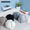Nordic Hand-woven Three-strand Rope Round Ball Pillow Home Decoration Crystal Velvet Knot Ball Pillow 1