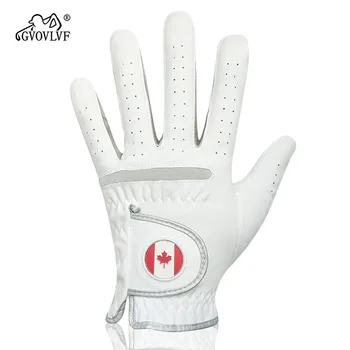 Red Maple Leaf Magnetic Marker Golf Glove 1