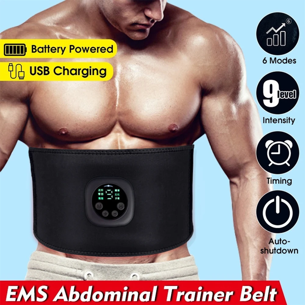 Electric Abdominal Slimming Belt Body Fitness EMS Waist Massager Muscle Stimulator Trainer Lose