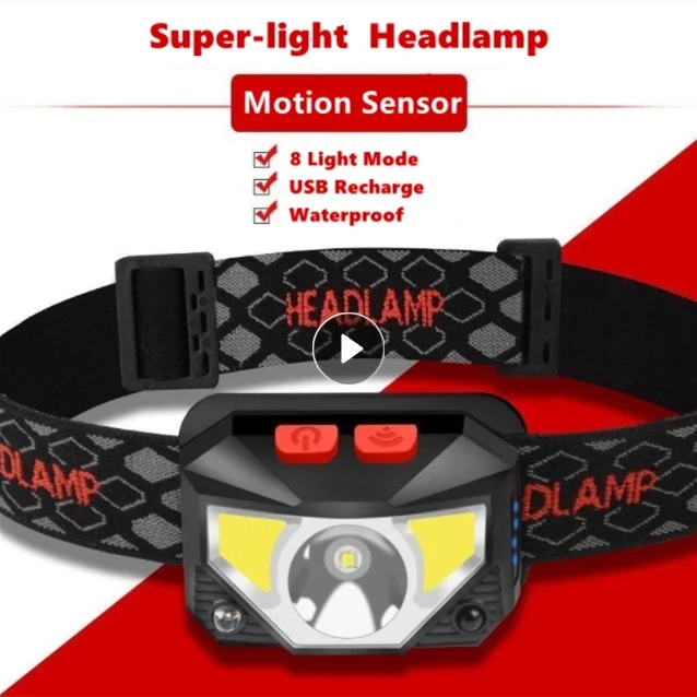 

50000LM Powerful LED Headlight Sensor Head Light USB Rechargeable Headlamp Head Torch Waterproof For Camping Hiking Headlamps