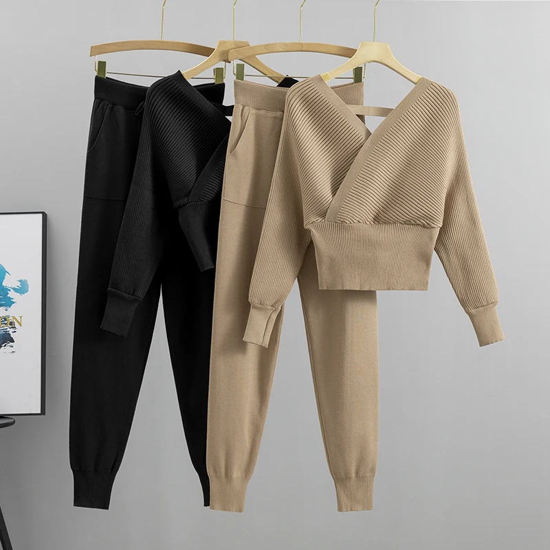 BTFBM - Conjunto Veraniego De 2 Piezas Para Mujer, Punto Acanalado