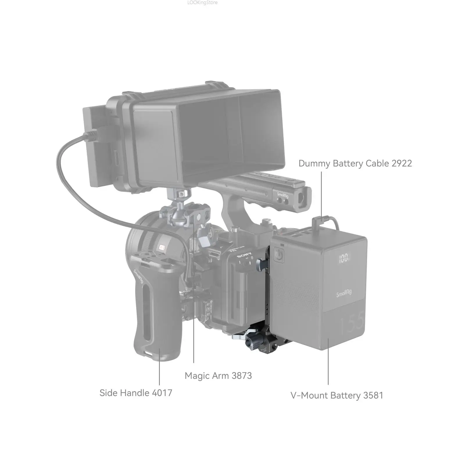 SmallRig VB50 VB99 VB155 미니 V 마운트 배터리 4505용 미러리스 DSLR 카메라용 SmallRig V-마운트 배터리 마운트 플레이트