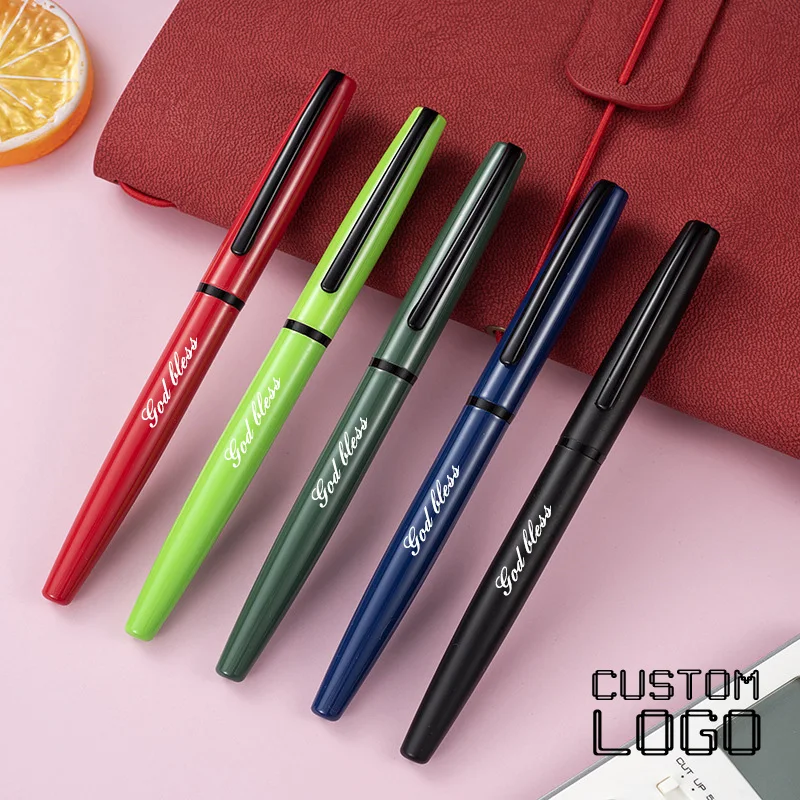 New Fashion Metal Gel Pens Laser Engraving Personalized Logo Business Advertising Gifts Customized Offices Writing Stationery